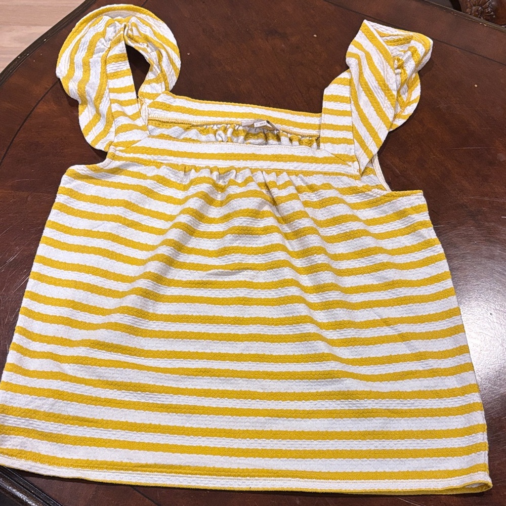 LOFT Kids Yellow and White Striped Blouse